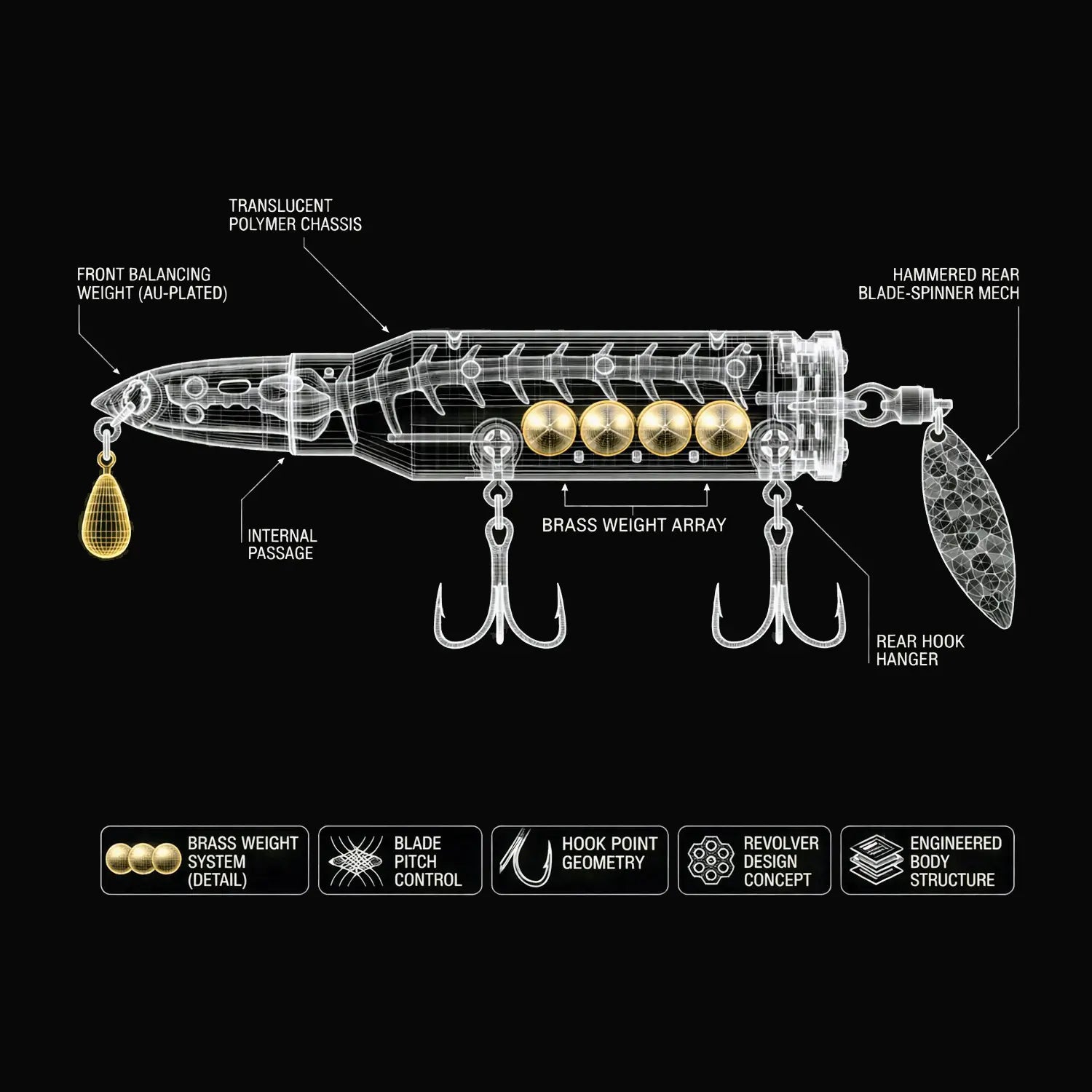 内部構造と設計要素を示した零弾の構造イメージ図